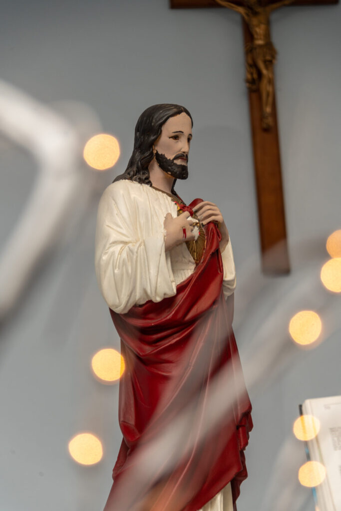 a close up of jesus